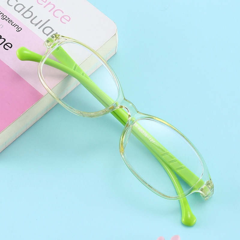 (YUZHU) Mode Baru Bingkai Transparan Kacamata Warna Permen Fashion Korea Bingkai Kecil Persegi Panjang Anti Cahaya Biru Eyeglasses Untuk Anak-Anak