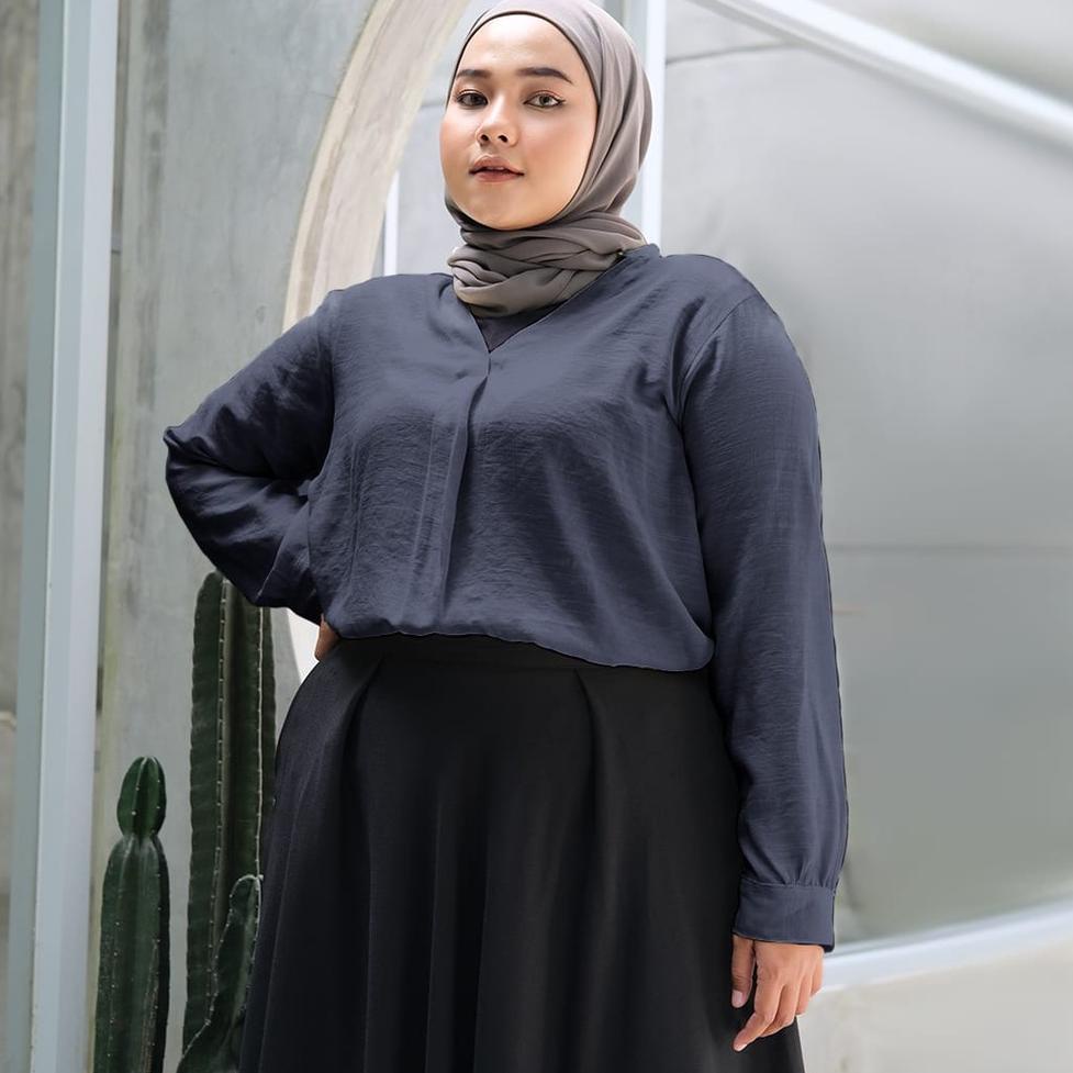 WOW BANGET T911 Bigissimo - Viory Top | Atasan Kemeja Casual Big Size Jumbo な
