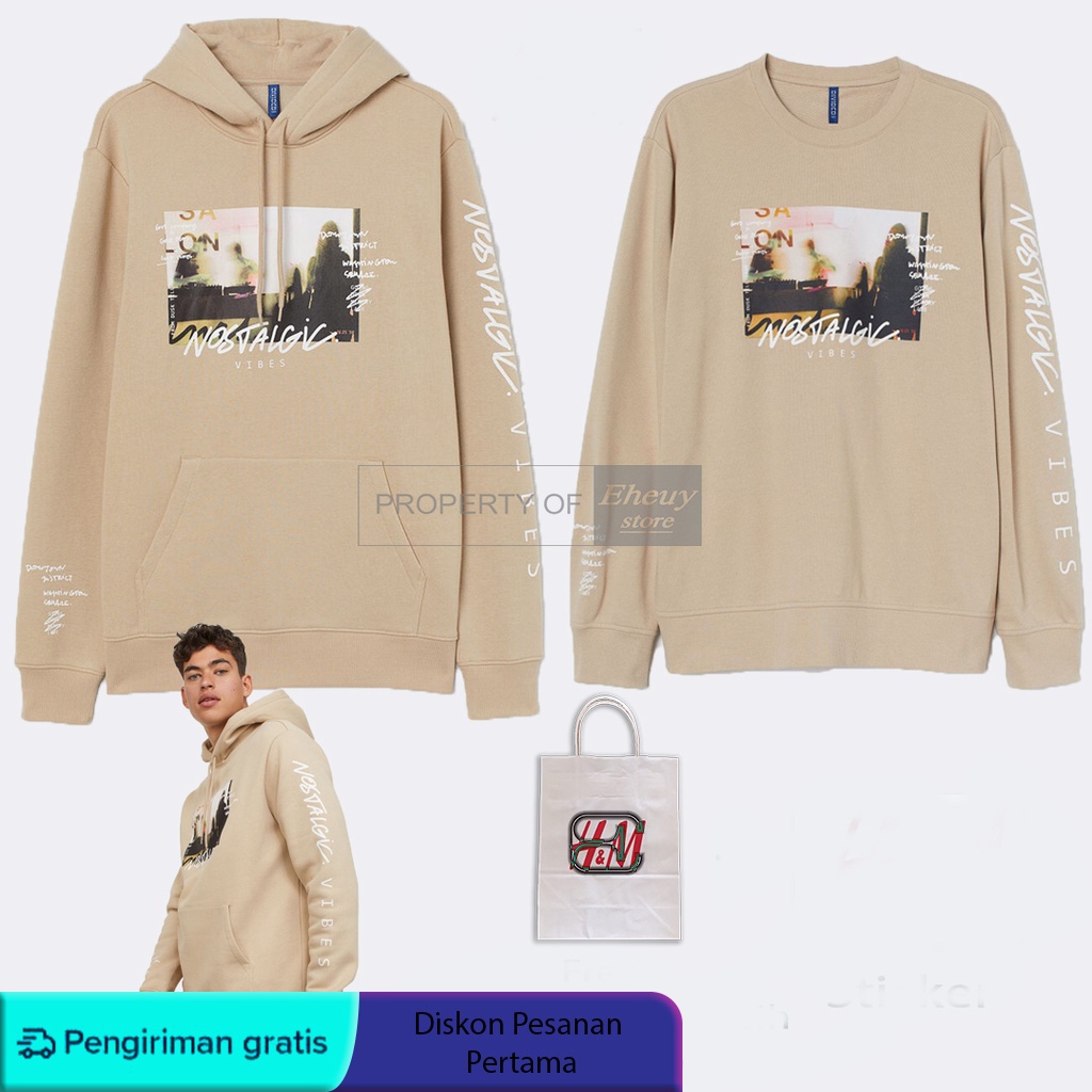 HOODIE H&amp;M NOSTALGIC cream hoodie nostalgic vibes HnM Hoodie h&amp;m cream