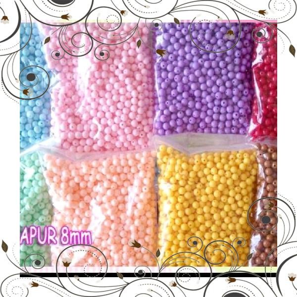 Mote Kapur Diameter 8mm-Mote Manik Manik 1 pon