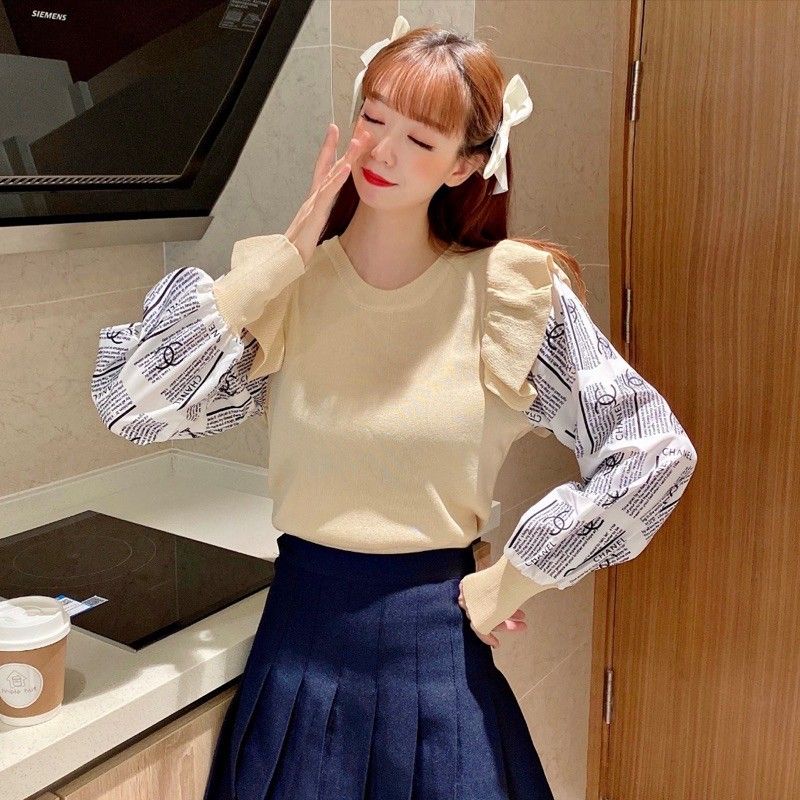 BLOUSE CHANEL KNIT 38004 ORI THREE M TOP FASHION KOREA TERMURAH IMPORT