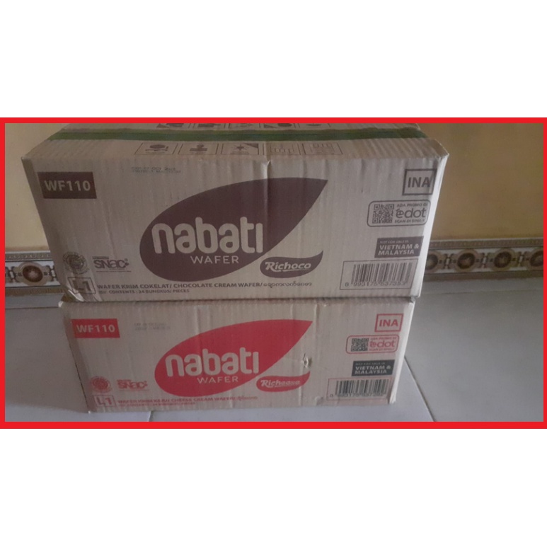 Nabati wafer L1 Karton / Dus isi 24 pcs | coklat dan Keju