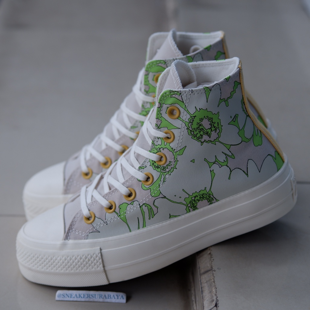 Converse Chuck Taylor Lift HI Crafted Florals Desert Sand