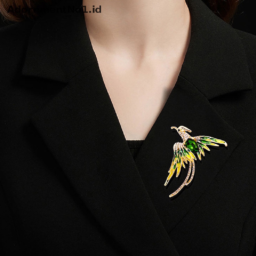 [AdornmentNo1] 1 Pcs Kristal Phoenix Burung Bros Untuk Wanita Pria Enamel Burung Warna-Warni Bros Pakaian Syal Klip Kerah Manset Pin Berlian Imitasi Bros Hadiah [ID]