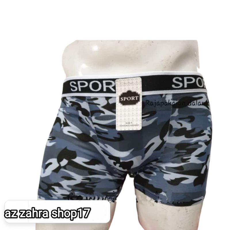 isi 4pcs Celana dalam boxer pria motif army // boxer motif loreng