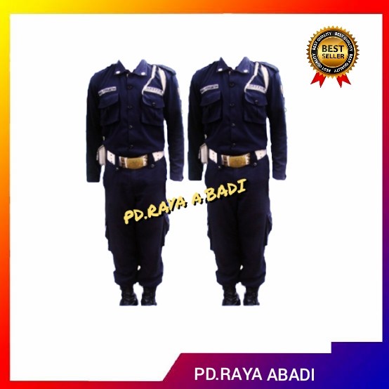 SERAGAM PDL SATPAM KUMPLIT / SERAGAM PDL SECURITY / PDL SATPAM / BIRU - Hitam, M