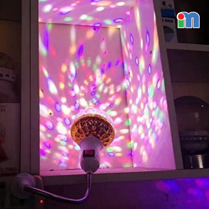 barokahgamis Colorful Light Ball - Lampu DISCO/LED Fitting Putar otomatis disko