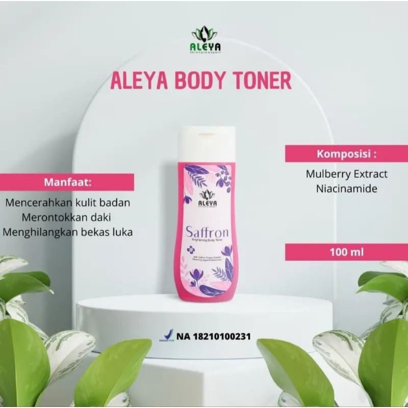 [BPOM] Toner Badan Aleya Ekstrak Bunga Saffron | Toner Pencerah Badan