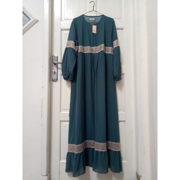 Gamis ceruty renda tangan balon