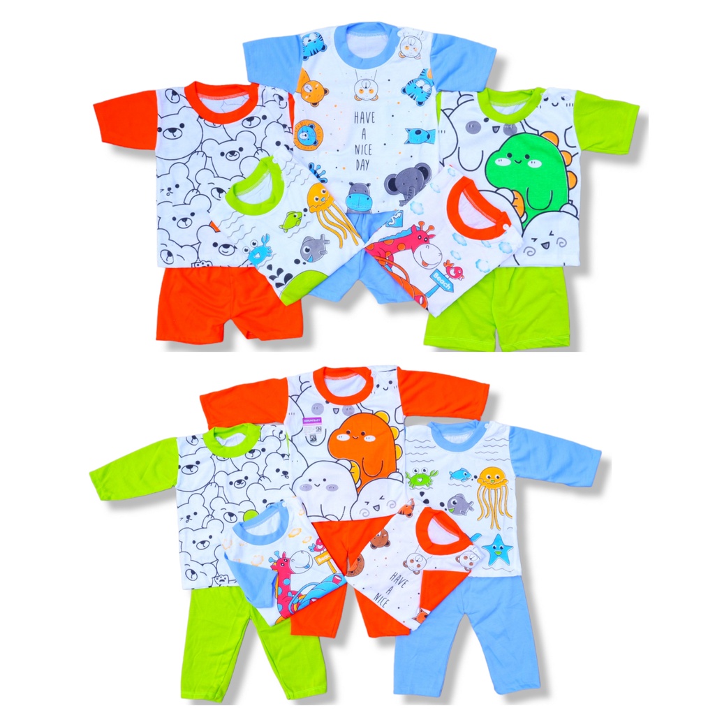 (NDL001)SET ISI 3 STELAN BAJU BAYI SNI 3-18 BULAN SERUNI BABY NDL KOMBI