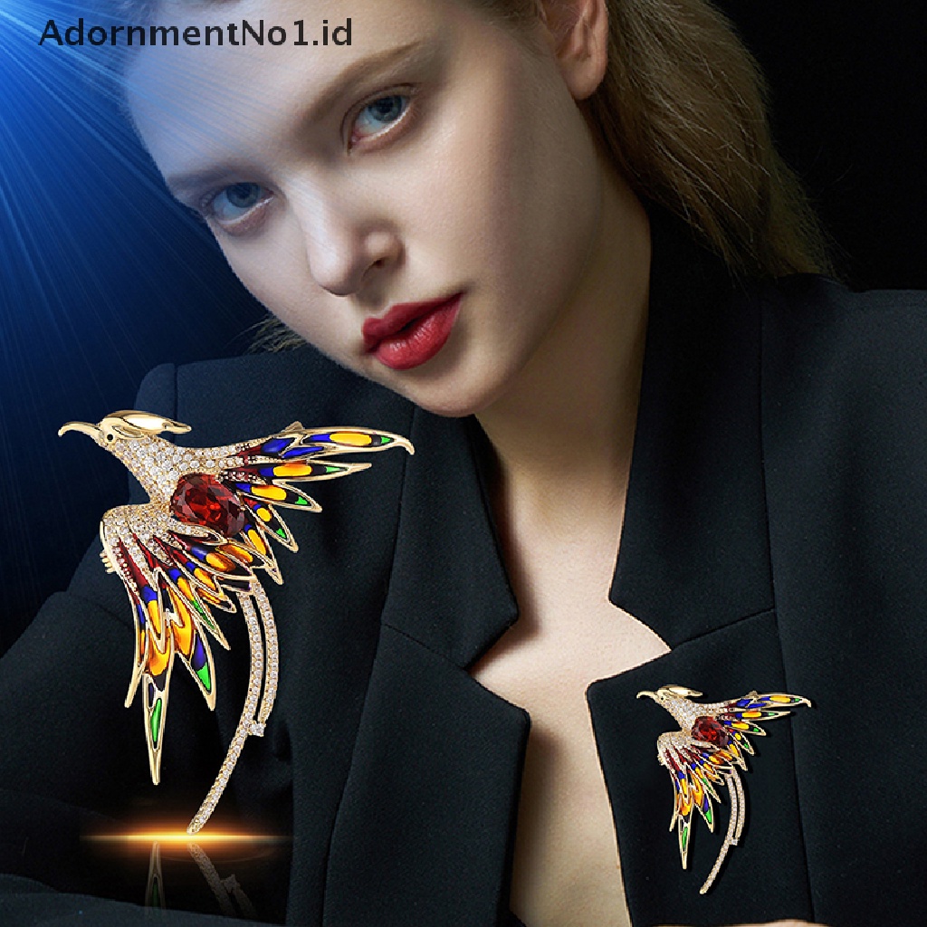 [AdornmentNo1] Pin Bros Burung Phoenix Kristal Fashion Untuk Wanita Hadiah Perhiasan Pesta Perjamuan [ID]