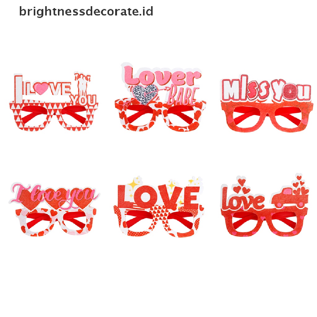 [Birth] 1pc 2023kacamata Valene Day Romantic Valene Eyeglasses Party Decor Fashion Sunglasses Lucu Prop Foto Booth [ID]