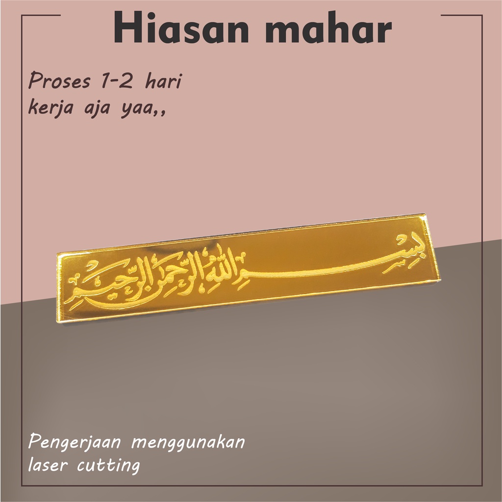 Bismillah Hiasan Mahar akrilik gold akrilik emas | Hiasan Mahar Akrilik Custom