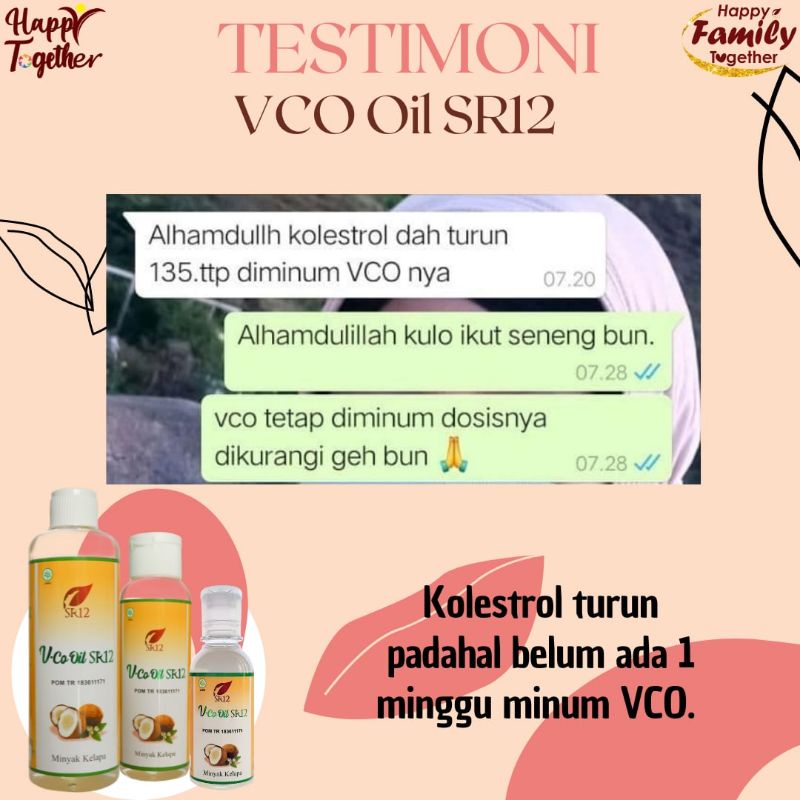 VCO SR12 Suplemen Kesehatan Jantung Lambung Asam Urat Darah Tinggi Menurunkan Kolesterol - Suplemen 