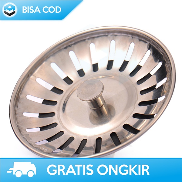 PENUTUP LUBANG WASTAFEL SINK SARINGAN BAK CUCI PIRING STAINLESS M128