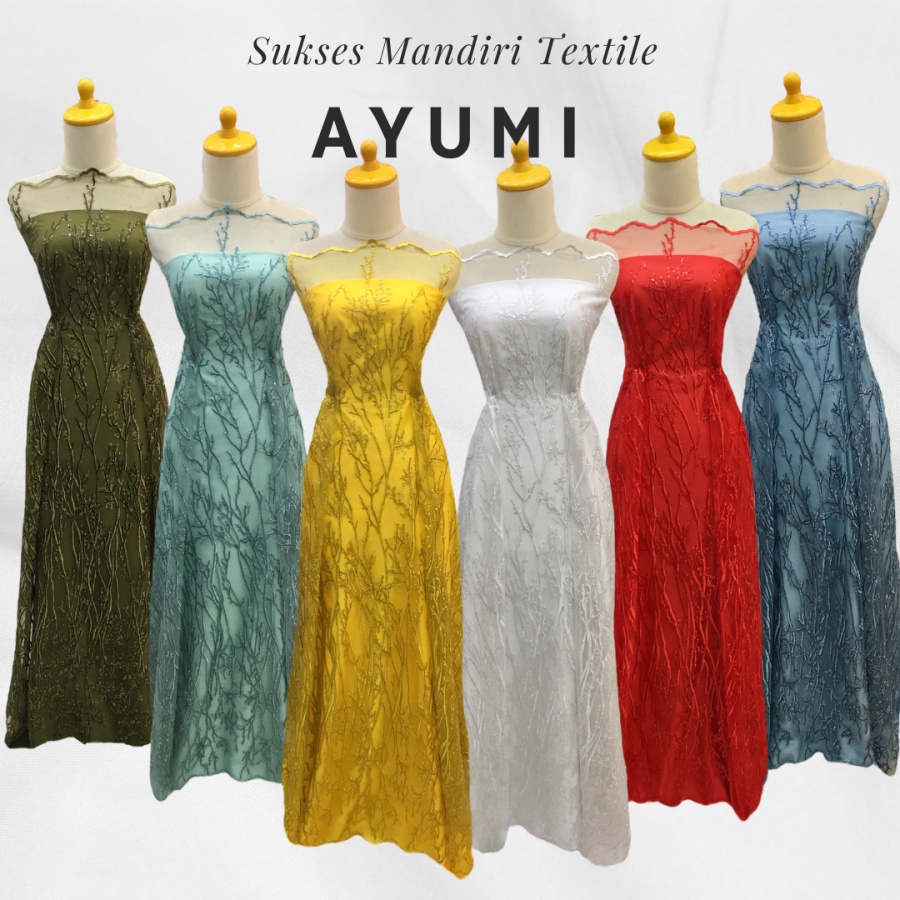 [AYUMI] Brukat Tile Premium Mewah Tile Akar Warna Yellow White Sage Blue Red | Harga ½ meter = 50 cm