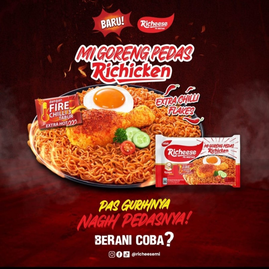 

Nabati Richeese Richicken Fire Chicken / Mie Goreng Ayam Pedas 77 gram