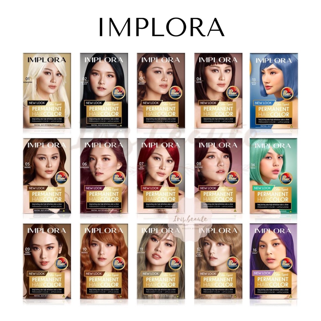 IMPLORA Hair Color / Permanet Hair Color / Semir Rambut Permanen / Pewarna Rambut