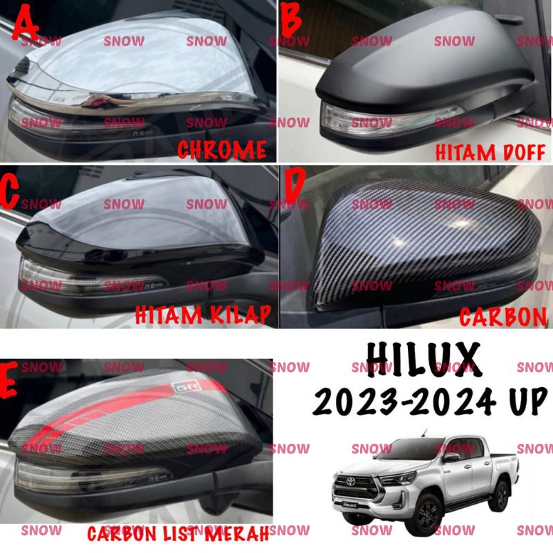 Cover Spion All New Hilux 2016 2021 2022 2023 Hitam Chrome Carbon