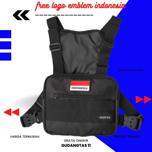 Tas Dada Pria Tactical Polisi Brimob Tni Logo Indonesia Model Terbaru