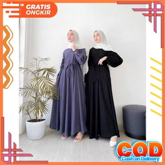 Terlaris Sophia Maxy Dress Baju Gamis Bahan Ceruty Babydoll Full Puring Model Terbaru Baju Gamis Wan