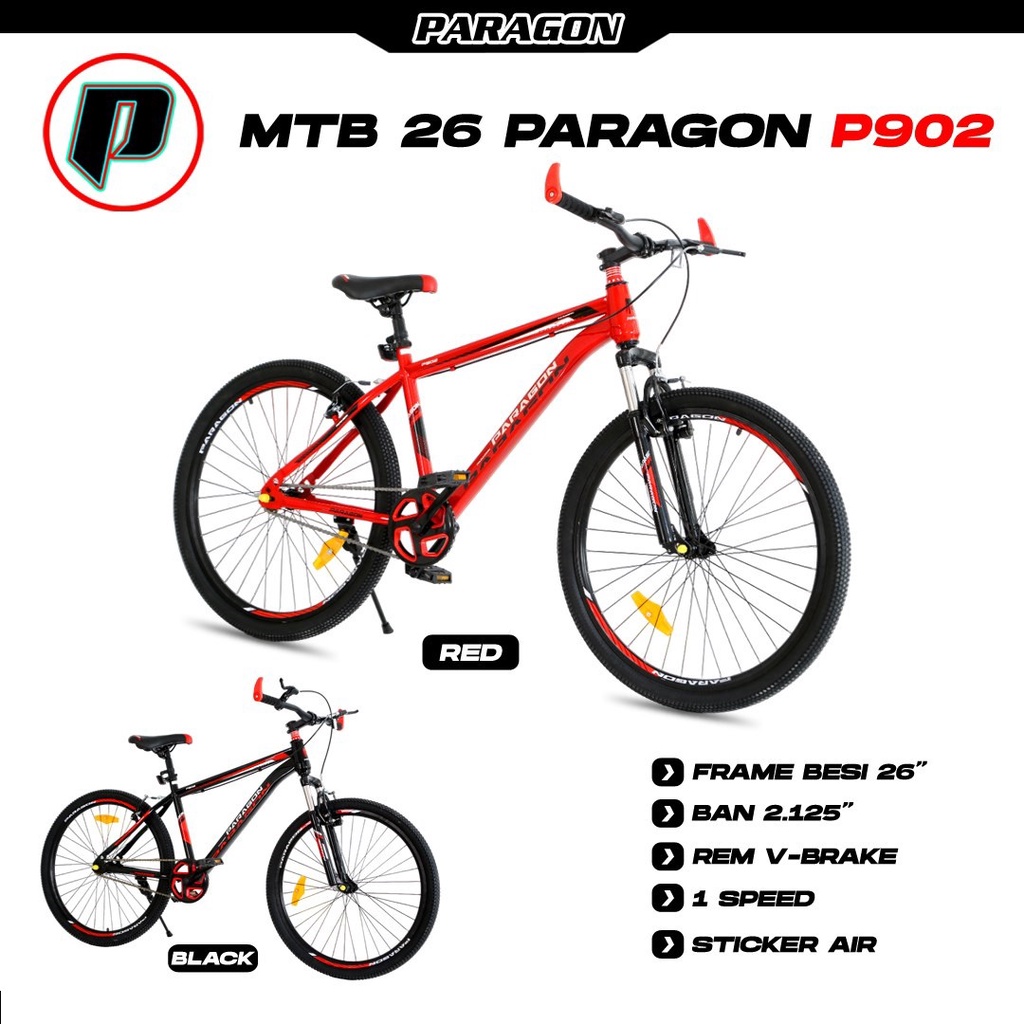 SEPEDA GUNUNG MTB 26 INCH DEWASA PARAGON P902 1 SPEED