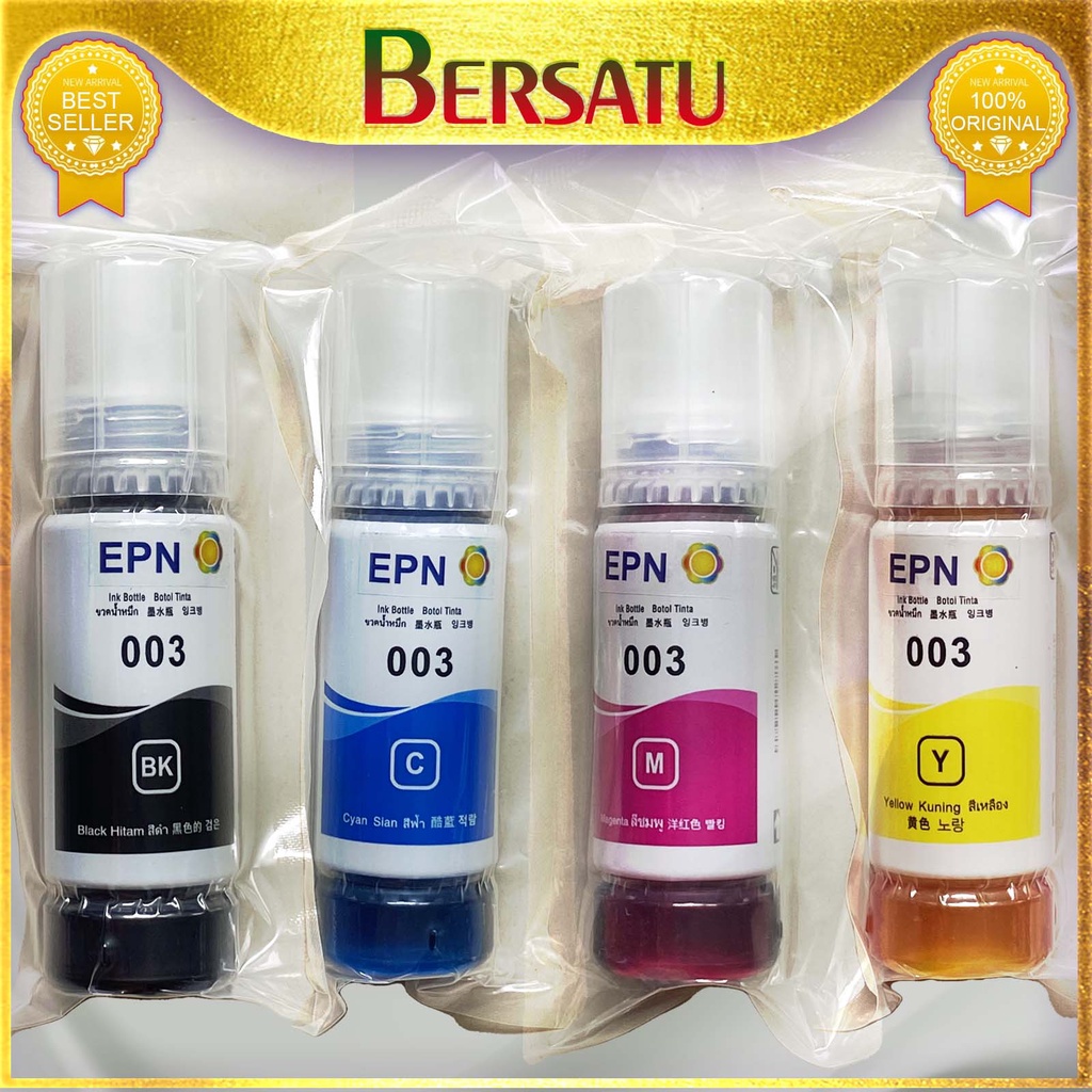 Tinta 003 Compatible EPN Premium untuk Printer Epson L 1110 1210 1250 1256 3100 3101 3110 3150 3210 3250 3256 5190 5290 No Box