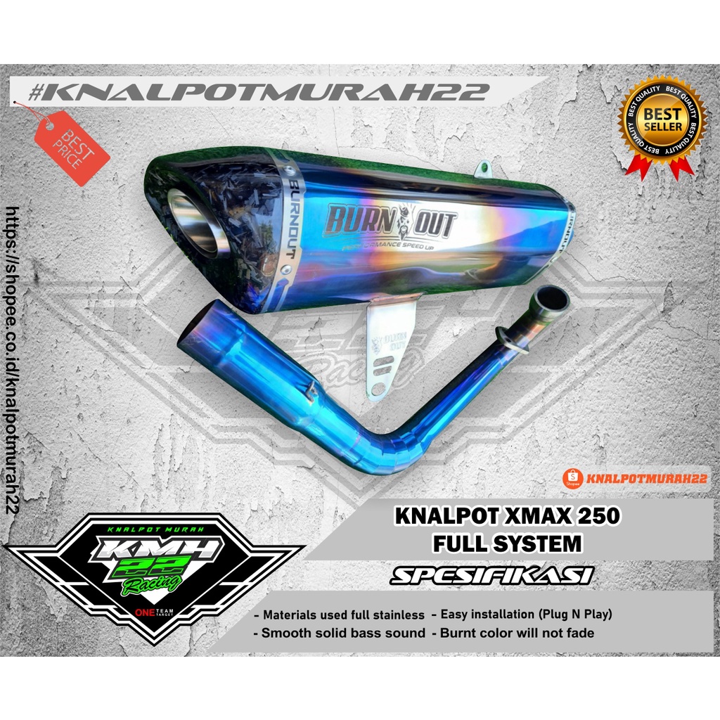 Knalpot Xmax 250 Forged BURNOUT Lokal Pride