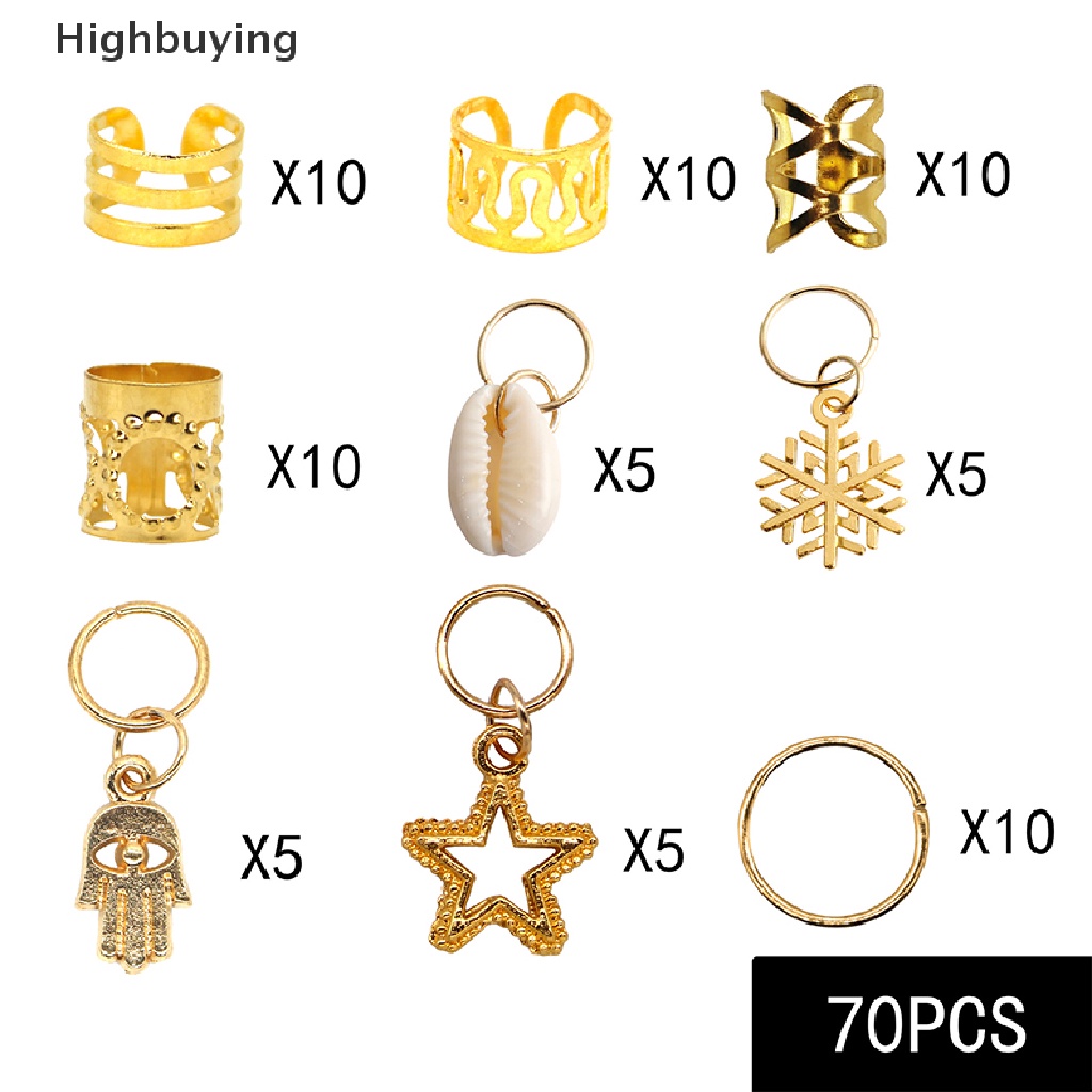 Hbid 60-170pcs Mix Cincin Rambut Kepang Gimbal Manik Manset Klip Aksesoris Rambut Glory