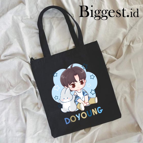 TOTE BAG KANVAS HITAM MOTIF NCT 127 KOREA