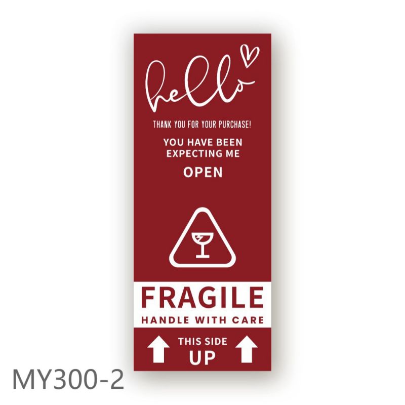 STICKER LABEL HELLO OPEN ME FLAGILE HANDLE/ STICKER PACKAGING SC-03