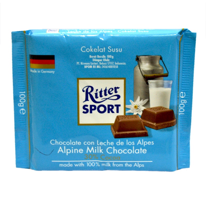

Ritter Sport Alpine Milk Chocolate 100Gr