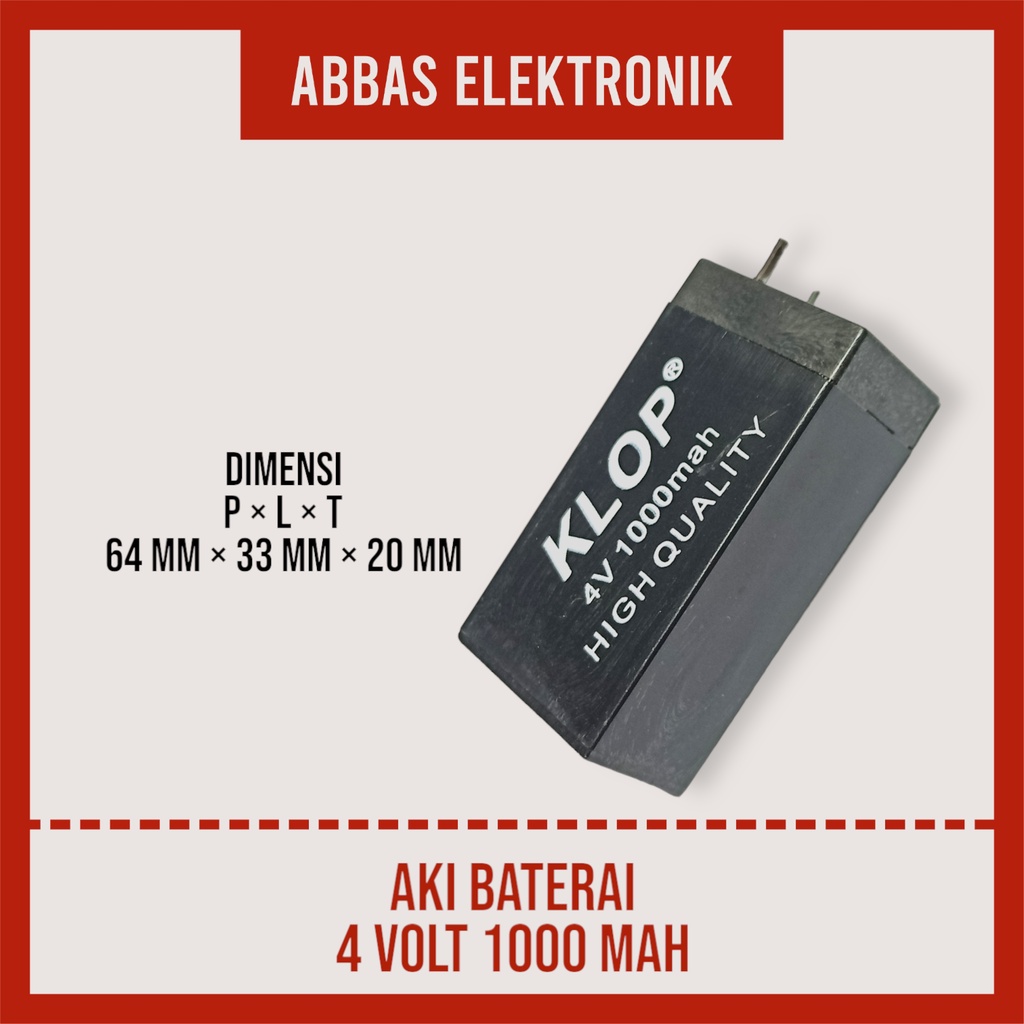 BATU 4V 1000MAH AKI BATERAI LAMPU EMERGENCY DARURAT BATERAI AUDIO PORTABLE 4 VOLT 1000 MAH