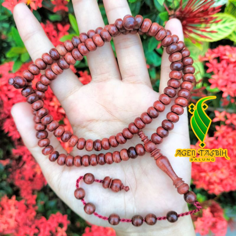 Tasbih Kayu galih nagasari pipih size 4×6mm asli original