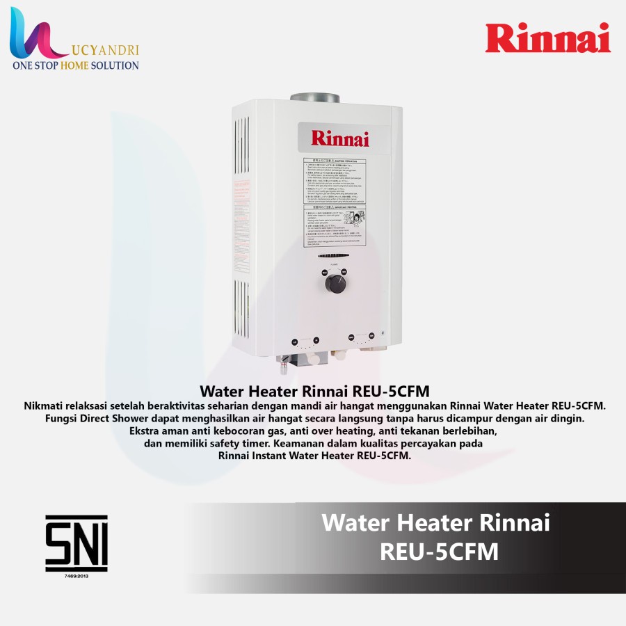 RINNAI Water heater Gas REU 5 CFM garansi resmi