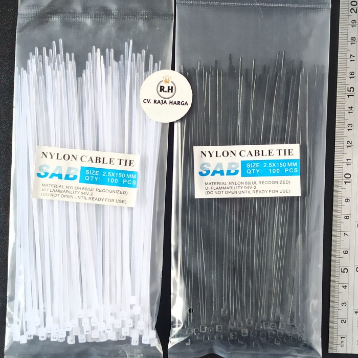 

Dasi Kabel / Pengikat Kabel / Kabel Tie / Cable Tie 15cm / 150mm