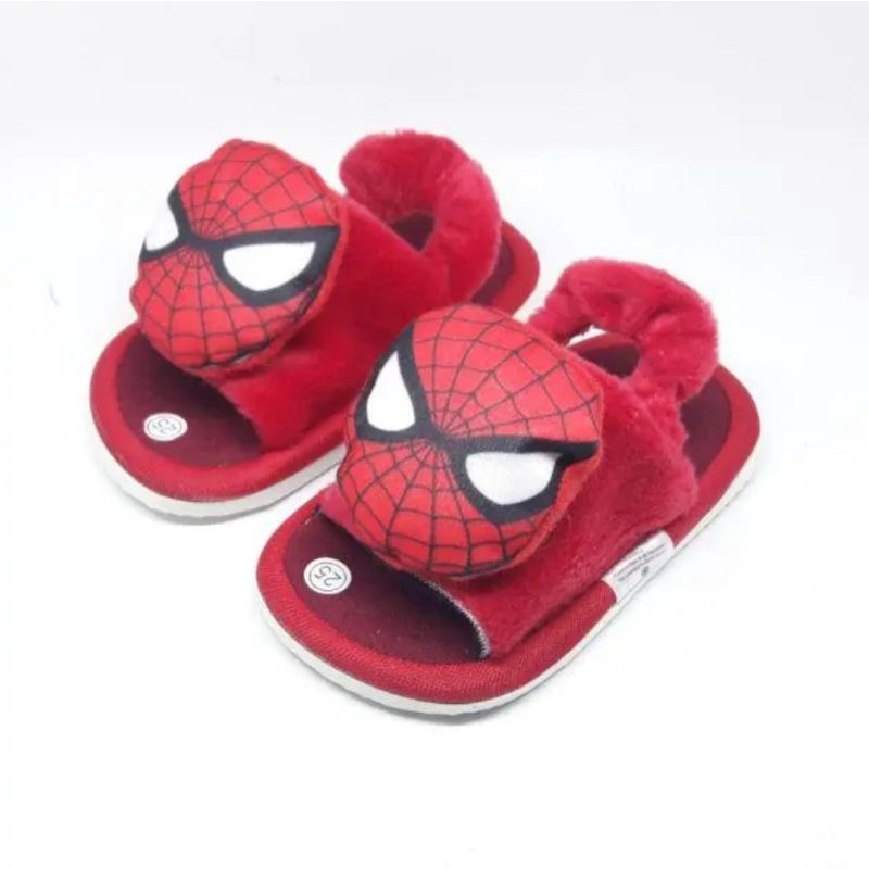 Sandal Baby Sandal Slop Bulu Boneka Spiderman