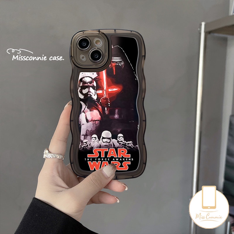 Kompatibel Untuk iPhone 11 Pro Max14 13 12 Pro Max 6 6s 8 7 Plus XR 14Plus X XS Max SE 2020 Ins Trendi Merek Star Wars Lembut TPU Wavy Edge Back Case