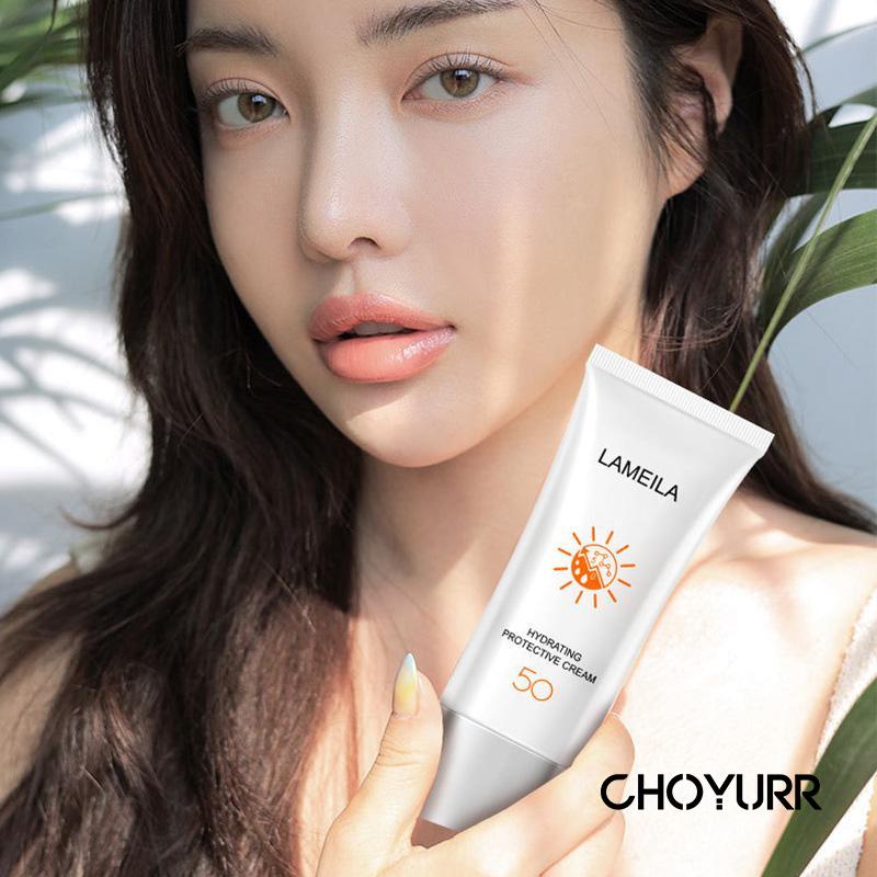 【COD】Sun Block SPF 50 Sun Screen White Sunblock Wajah Tahan 12 Jam PA+++ Clear Face Cream Skin Care Segar Moist Non Greasy-CH