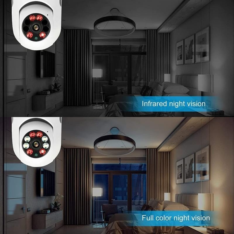 【COD】Kamera Bullet E27 Camera Wireless WIFI 360° Monitoring Home Camera HD01080P Wireless Monitoring Spy Kamera