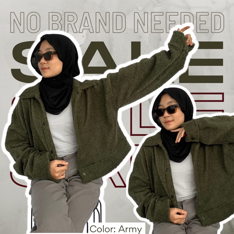 Jaket Crop Furry Faux Fur / Jaket Bulu Wanita