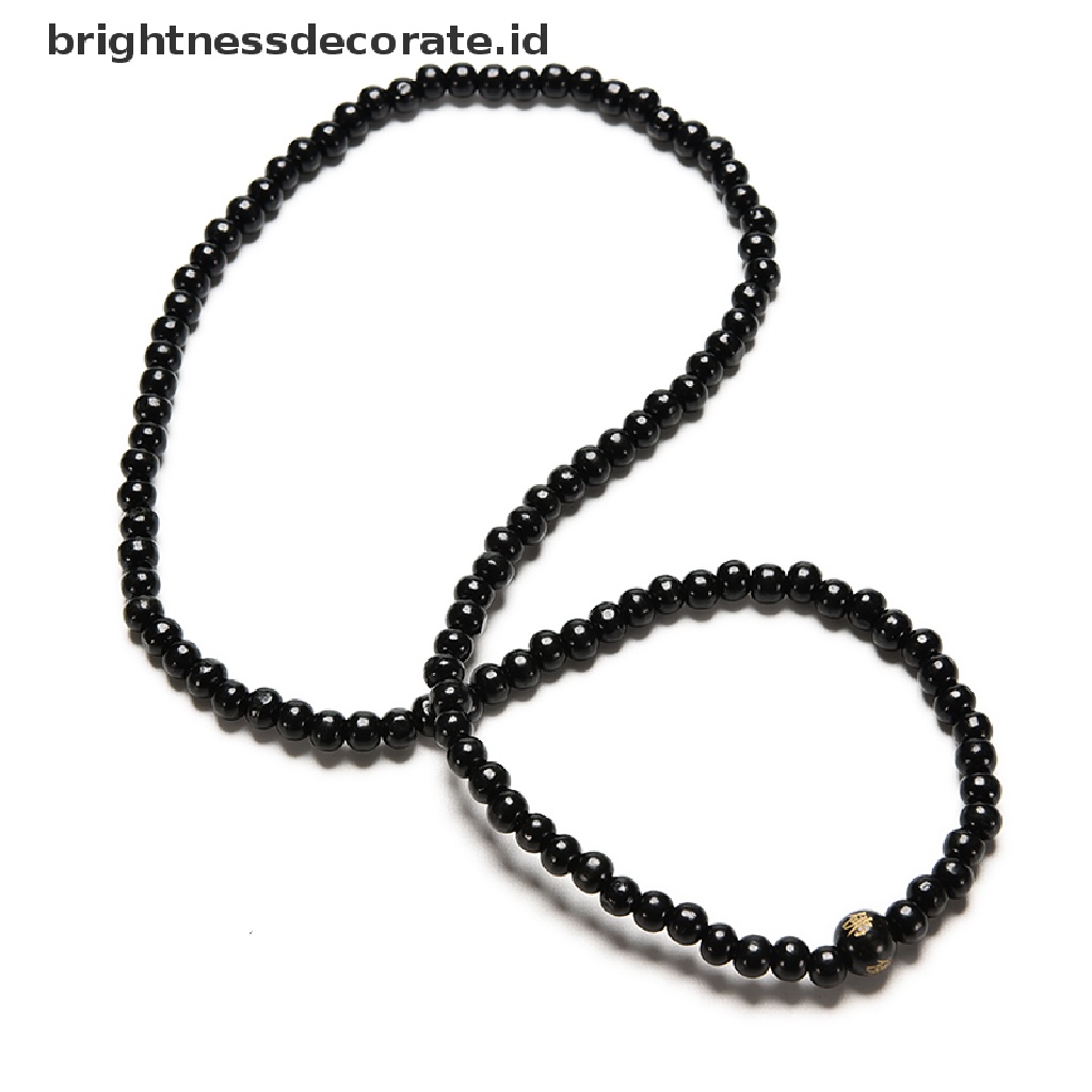 [Birth] Sandal Meditasi Buddha Buddha Buddha6 *108Manik Doa Hitam Gelang Kalung [ID]