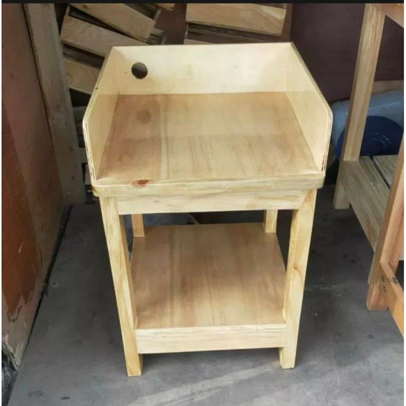 RAK MEJA KAYU MINIMALIS  MULTIFUNGSI RAK KAYU UNTUK PENYIMPANAN DISPENSER