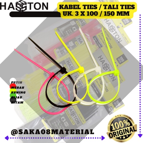 

Promo Jual Tali Ties 3 mm x 100 mm 150 mm Hasston Original Terbaru / Kabel Ties 100 mm / Pengikat Kabel150 mm / Talitis 100mm / Tali Ties 3 mm / 3 x 150 mm / Tali Pengikat 10 cm / Tali Ties 15cm / Kabel Tis 10cm Terlaris @Saka08Material
