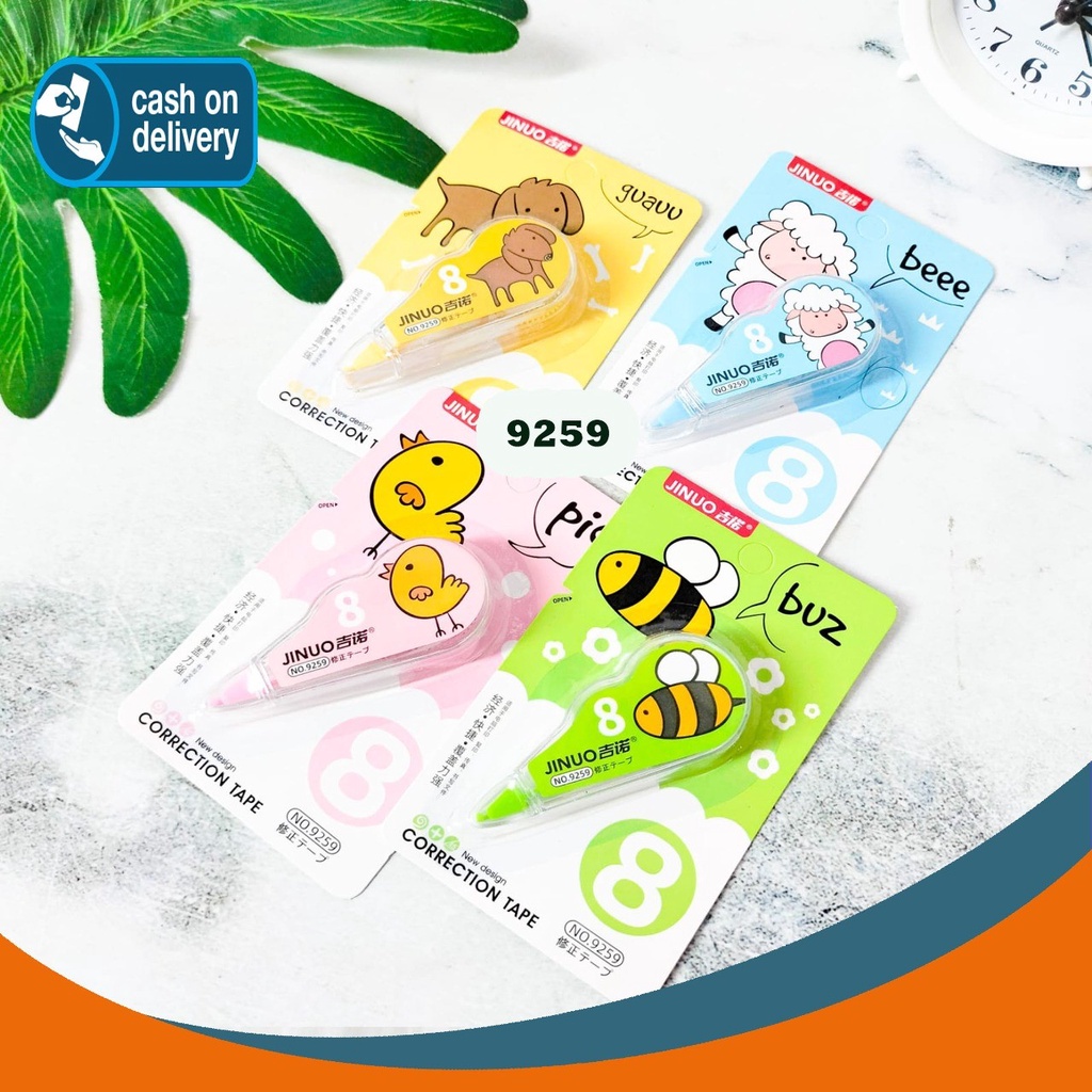 

TIPE X ROLL MODEL ZOO JINUO 9259 KARAKTER SHEEP DUKC BEE DOG IMUT CORRECTION TAPE TIP EX PENGHAPUS PENA ALAT TULIS