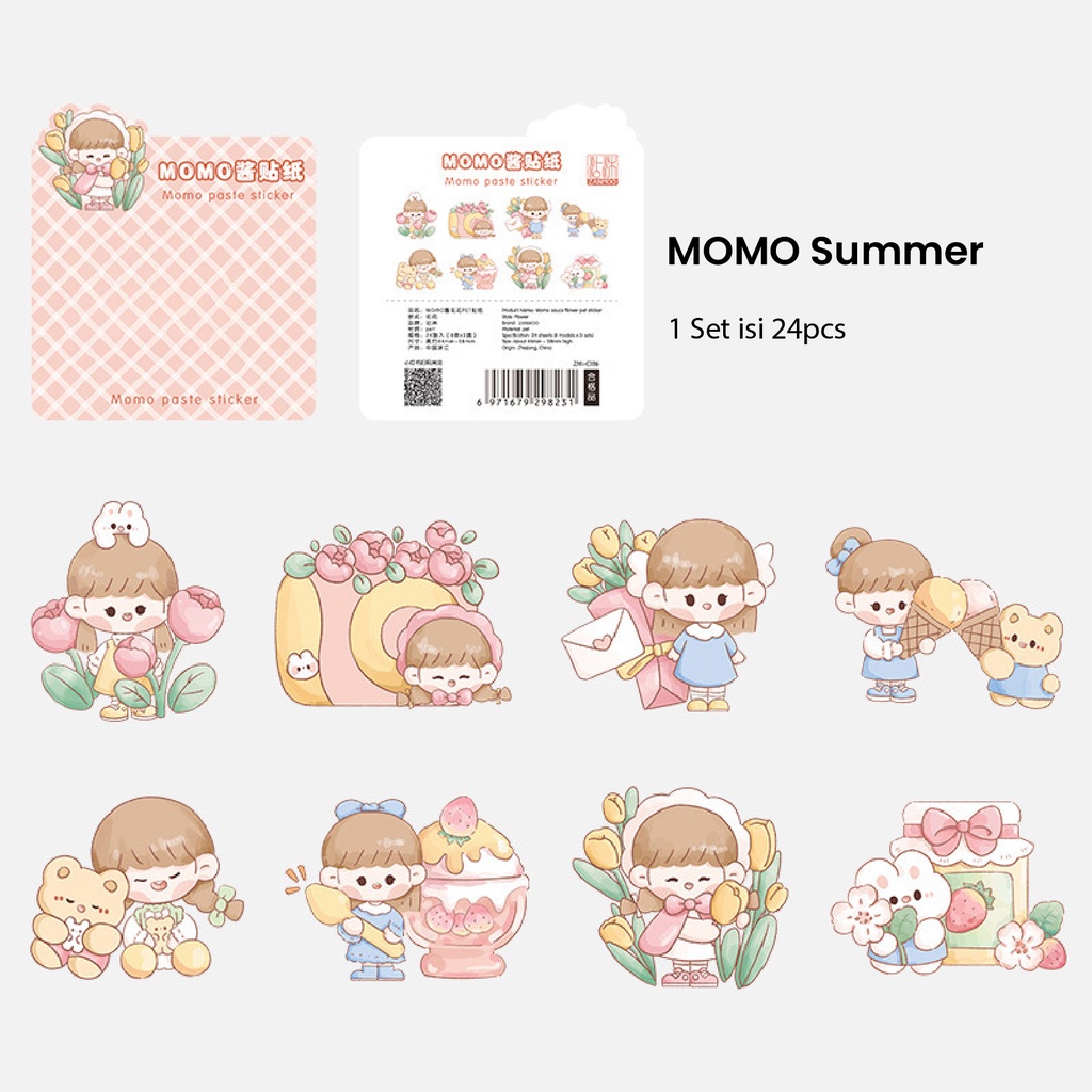 Pretty Stiker Motif Kartun  Untuk Dekorasi Diary Aesthetic/ Anti Air Untuk Dekorasi Import