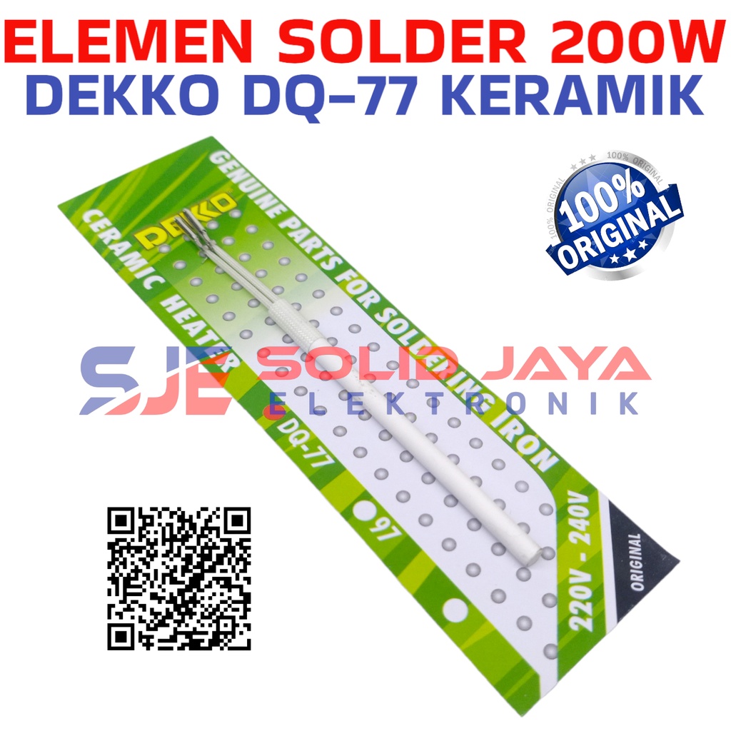 ELEMEN SOLDER DEKKO TEMBAK 200W DQ-77 DQ77 DQ 77 ELEMENT KAPUR KERAMIK GUN SPUL  HEATER DEKO 200 W WATT GENUINE PARTS SOLDERING IRON ASLI ORIGINAL ORI