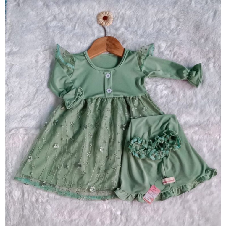 Gamis Anak Perempuan Bayi Newborn Gamis Gaun Pesta Anak Bayi Gamis Brukat Brokat Tile Gamis Terbaru