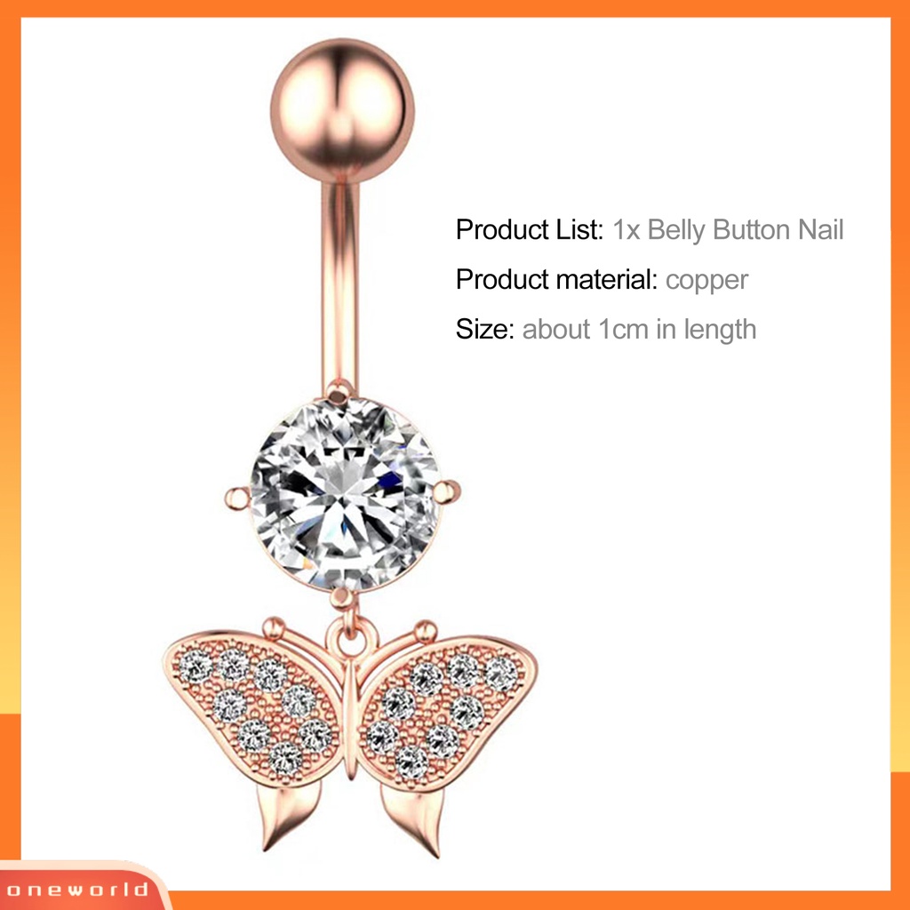 [oneworld] Belly Button Nail Charming Praktis Desain Busur Tinggi Dipoles Permukaan Halus Tindik Pusar Kuku Tubuh Perhiasan