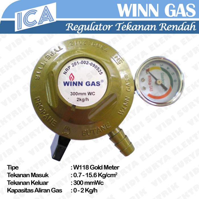 Regulator Regulator Gas W118 Winn Dengan Meter